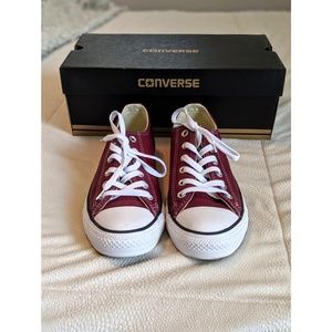 CONVERSE burgundy leather low top - ct ox oxheart